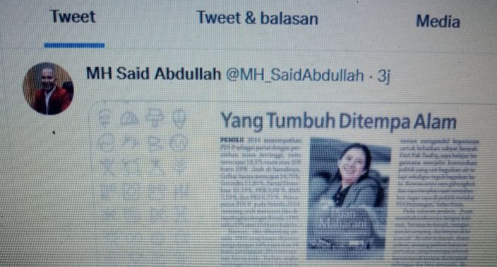 Cuitan MH Said Abdullah di Twitter, 3 Jam Belum Ada Yang Merespon