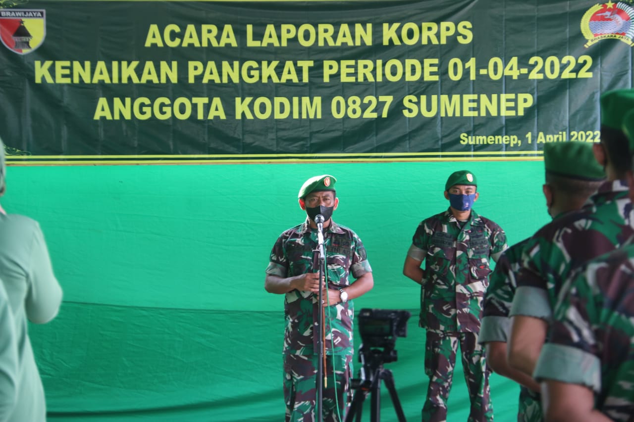 Pimpin Korps Raport Kenaikan Pangkat, Dandim 0827/Sumenep: “Tunjukkan Dedikasimu”
