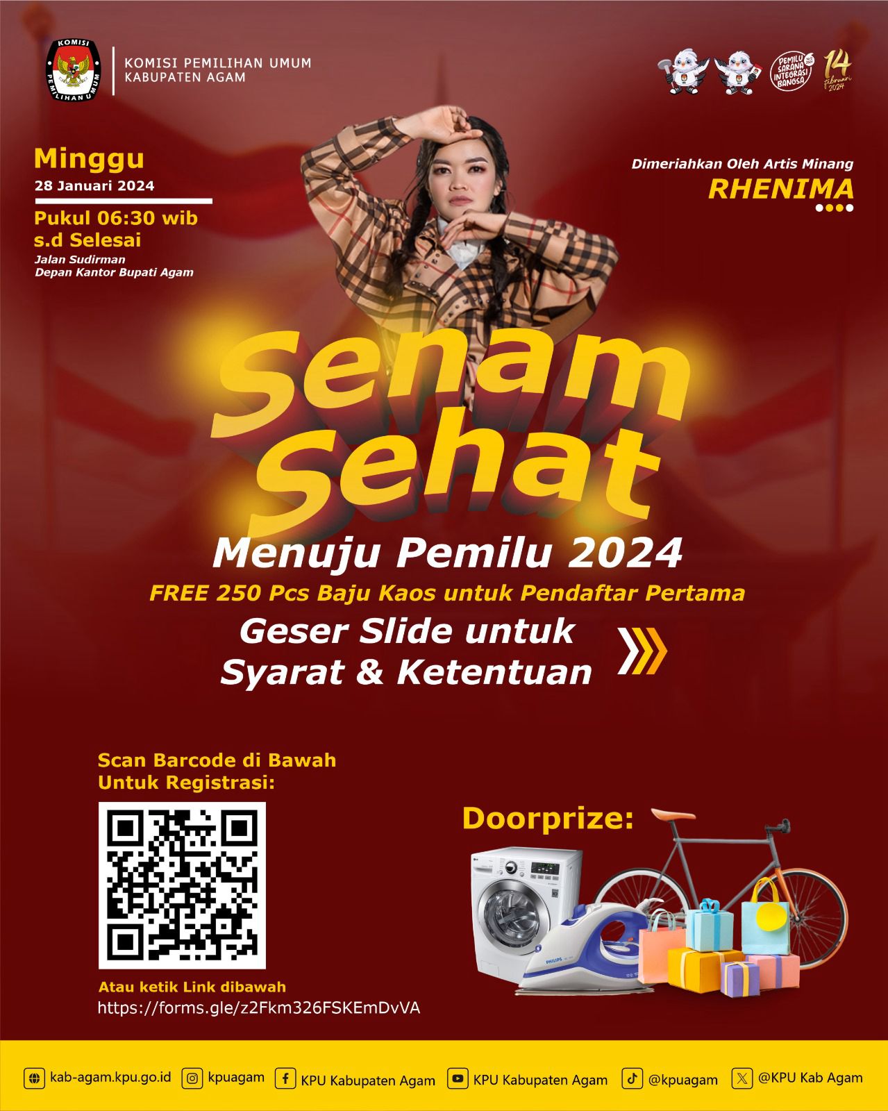 KPU Agam Gelar Senam Sehat Pemilu 2024, 800 Peserta Telah Mendaftar