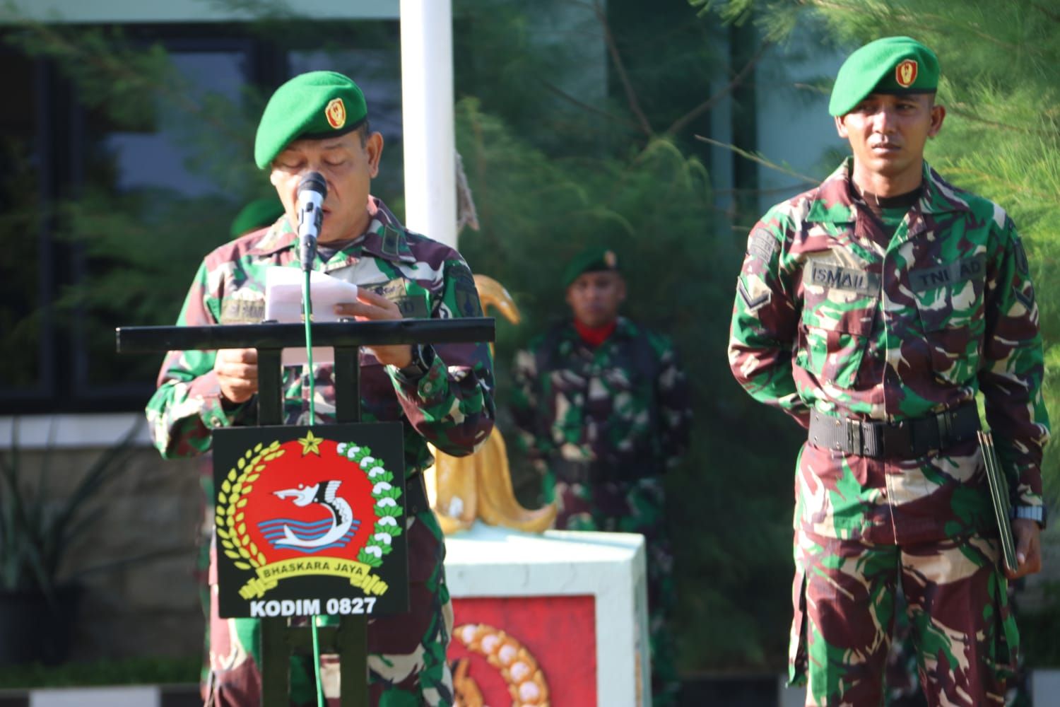 Jadi Irup Upacara 17-an, Kasdim 0827/Sumenep Bacakan Amanat KASAD