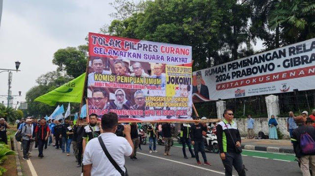 Buruh Pro Anies-Imin Bawa Ogoh-ogoh