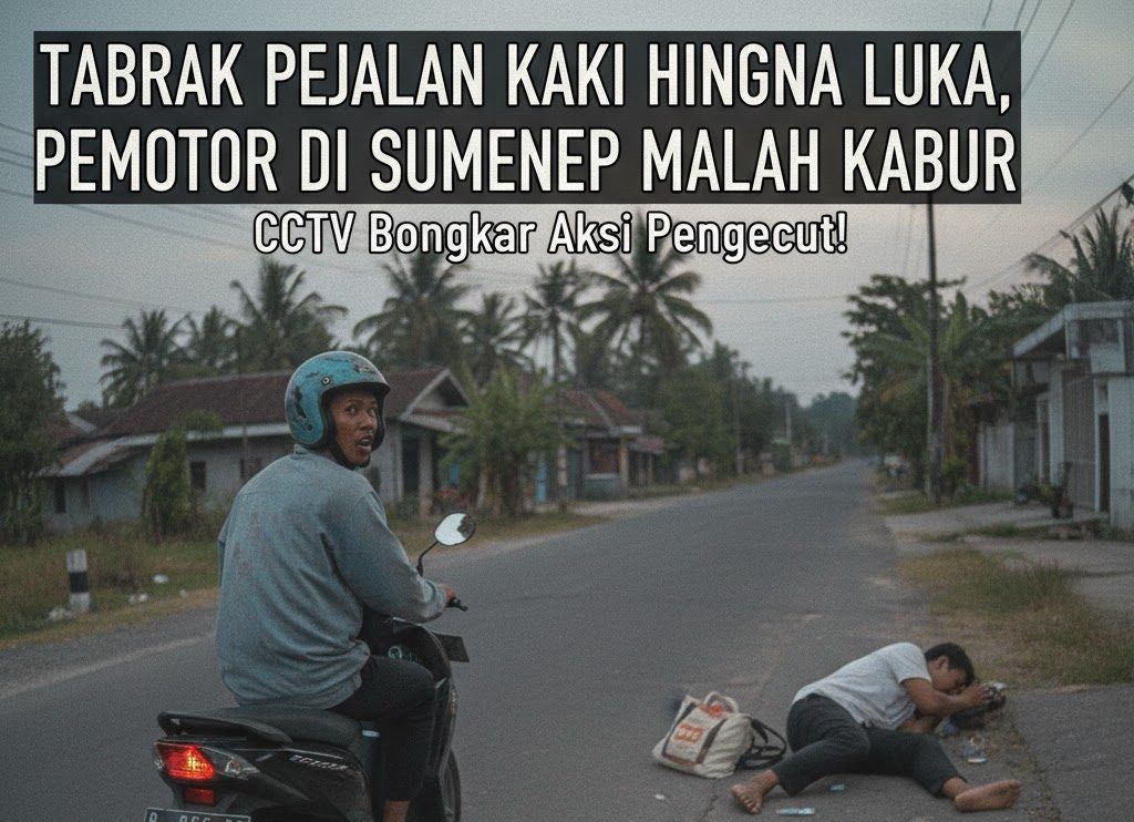 Tabrak Pejalan Kaki HINGGA LUKA, Pemotor di Sumenep MALAH KABUR—CCTV Bongkar Semuanya!