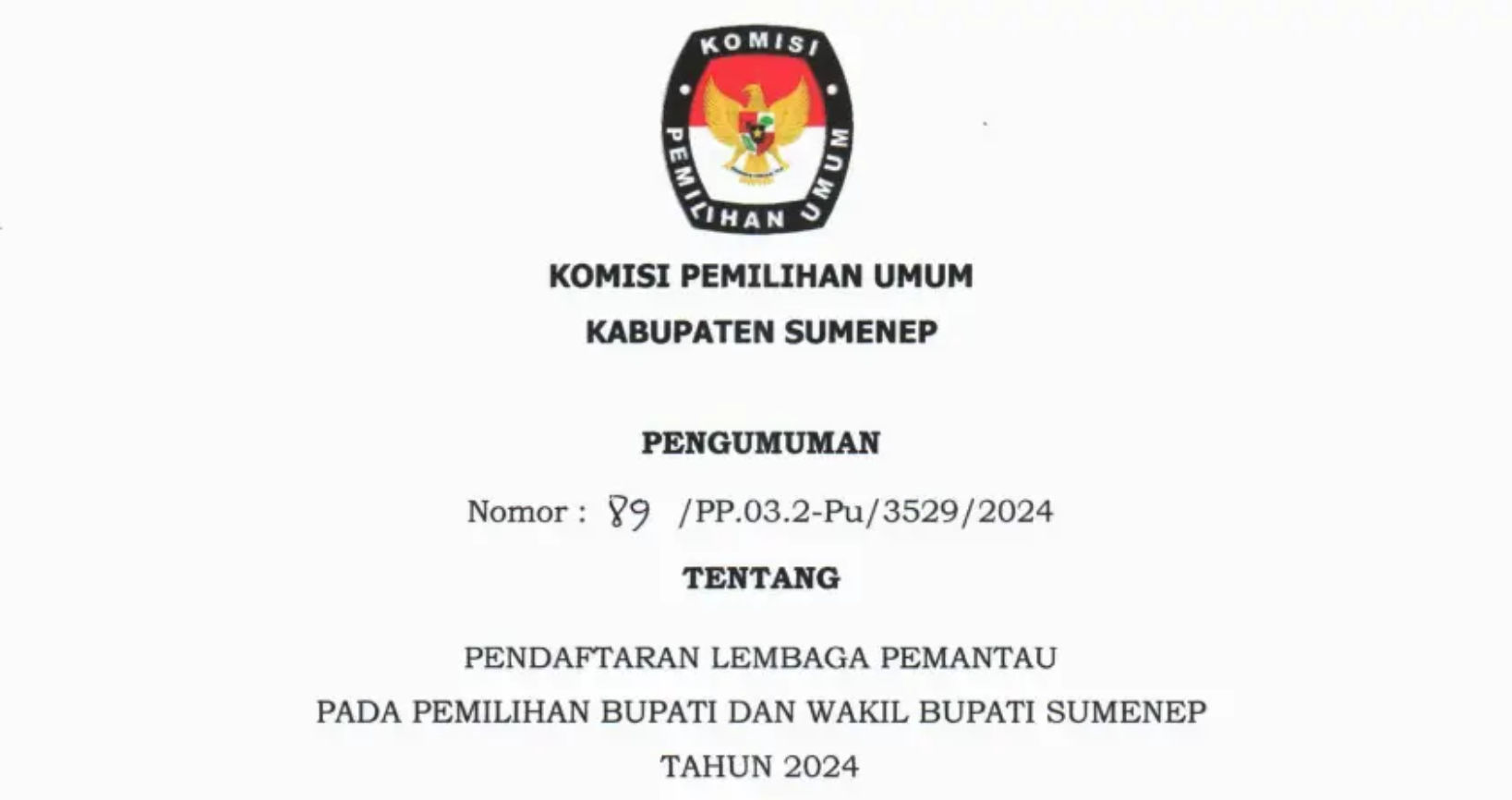 Penting! Lembaga Pemantau Pilbup Sumenep 2024
