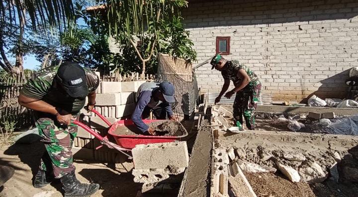 Satgas TMMD Kodim 0827/Sumenep Mulai Pembangunan RTLH dengan Pembuatan Pondasi