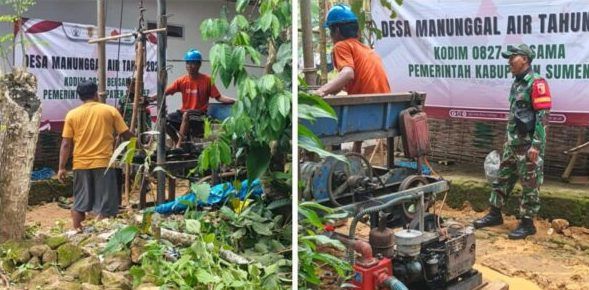 PROGRES MANUNGGAL AIR: Pengeboran Sumur di Desa Prancak Tembus 55 Meter