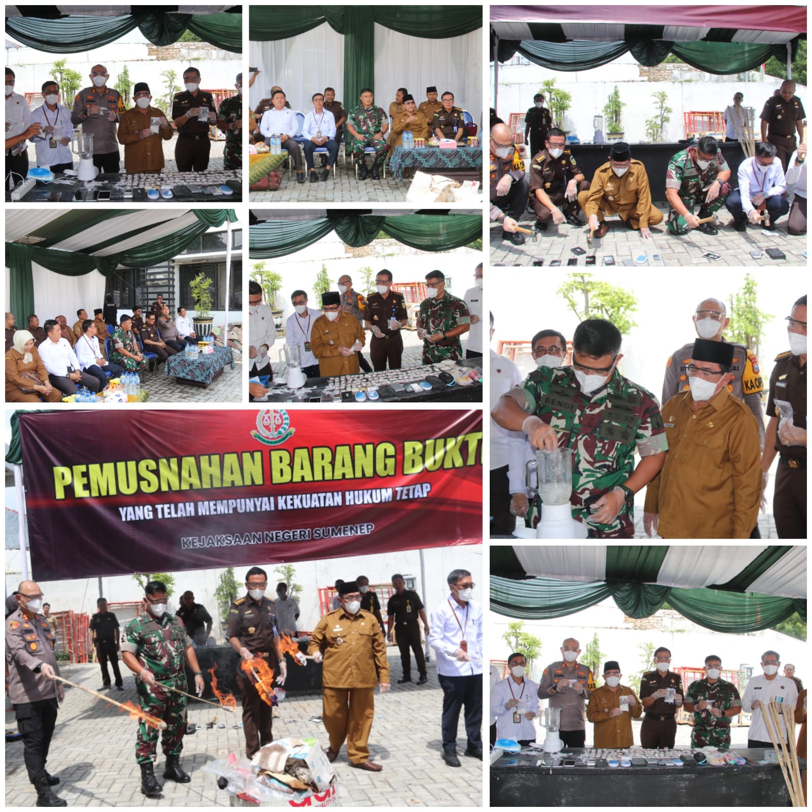 Pemusnahan BB Inkracht, Dandim Sumenep Apresiasi Kejari Tegakkan Kepastian Hukum