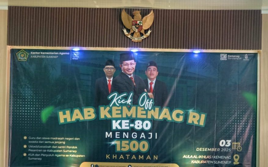 KICK OFF HAB KE-80 KEMENAG: Spirit 1.500 Khataman Al-Qur’an di Sumenep, Abdul Wasid: Jembatan Moderasi Beragama ASN