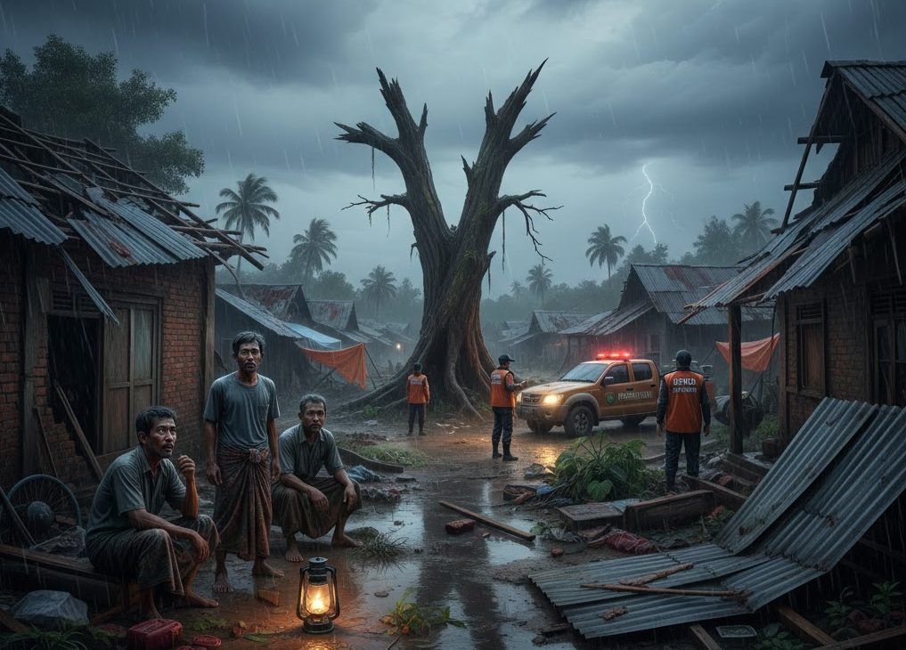 Diterjang Angin Kencang, Sejumlah Rumah Warga di Desa Karduluk Sumenep Alami Kerusakan
