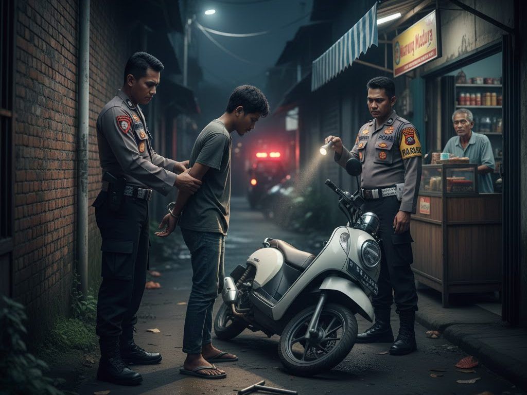 Satreskrim Polres Bangkalan Gulung Spesialis Curanmor Warung Madura, Pelaku AMI dan AR Tak Berkutik