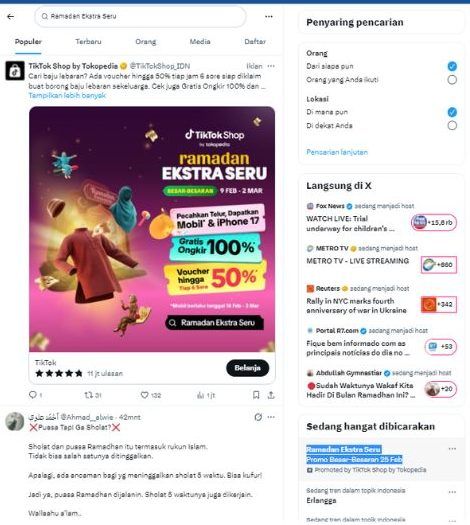 Guncang Jagat X! Tagar #RamadanEkstraSeru Mendadak Trending, Netizen Berburu Apa?