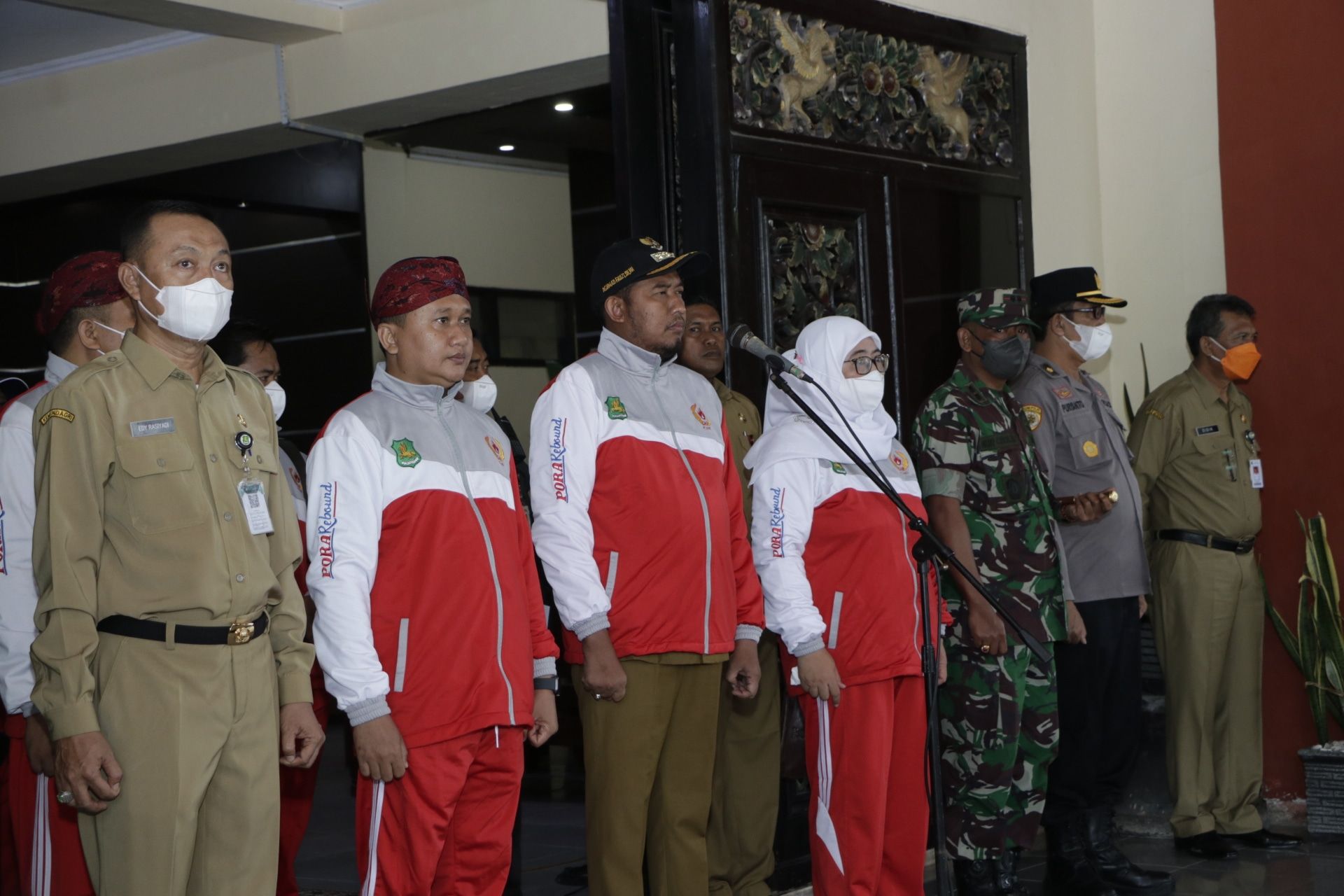 Dandim 0827/Sumenep Hadiri Launching Pelepasan Kontingen Kabupaten Sumenep Porprov  Jatim VII 2022