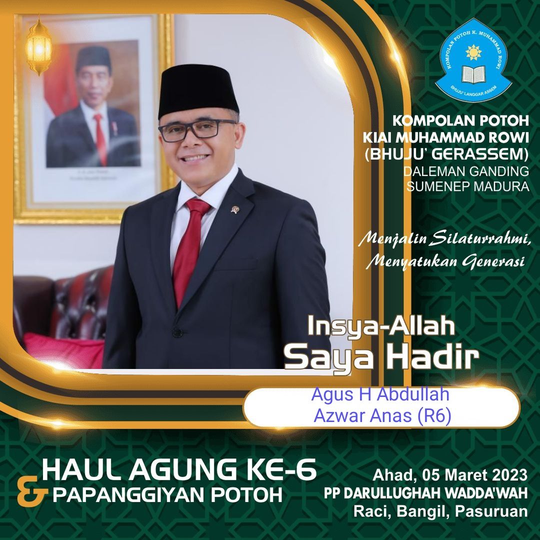 MenPAN RI Siap Hadiri Haul ke-6 Kiai Rowi di Ponpes Dalwa Pasuruan