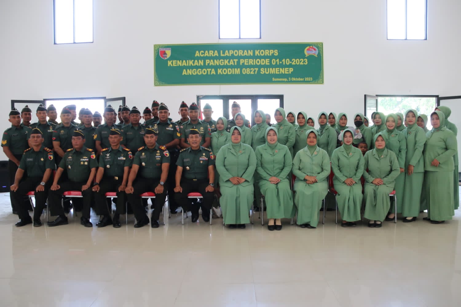 Kasdim Pimpin Upacara Kenaikan Pangkat Pama, Bintara dan Tamtama Kodim 0827/Sumenep