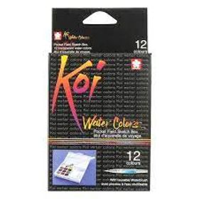 Sakura Koi Watercolour Box With Waterbrush - 12 Colours