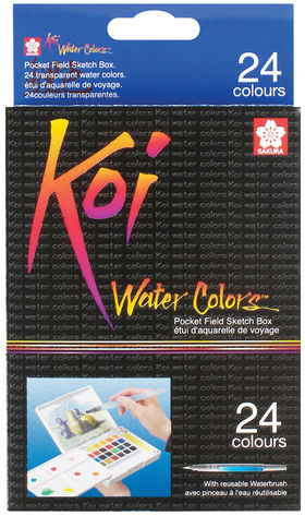 Sakura Koi Watercolour Box With Waterbrush - 24 Colours