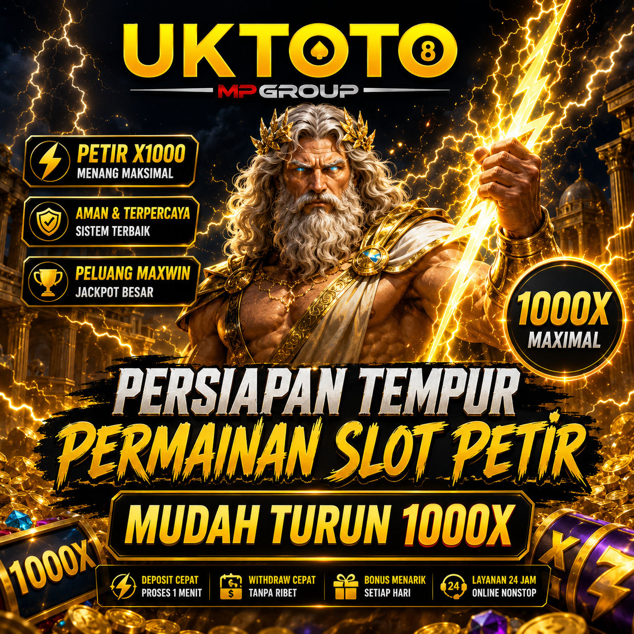 UKTOTO ♨️ Persiapan Tempur Permainan Slot Petir Mudah Turun 1000X