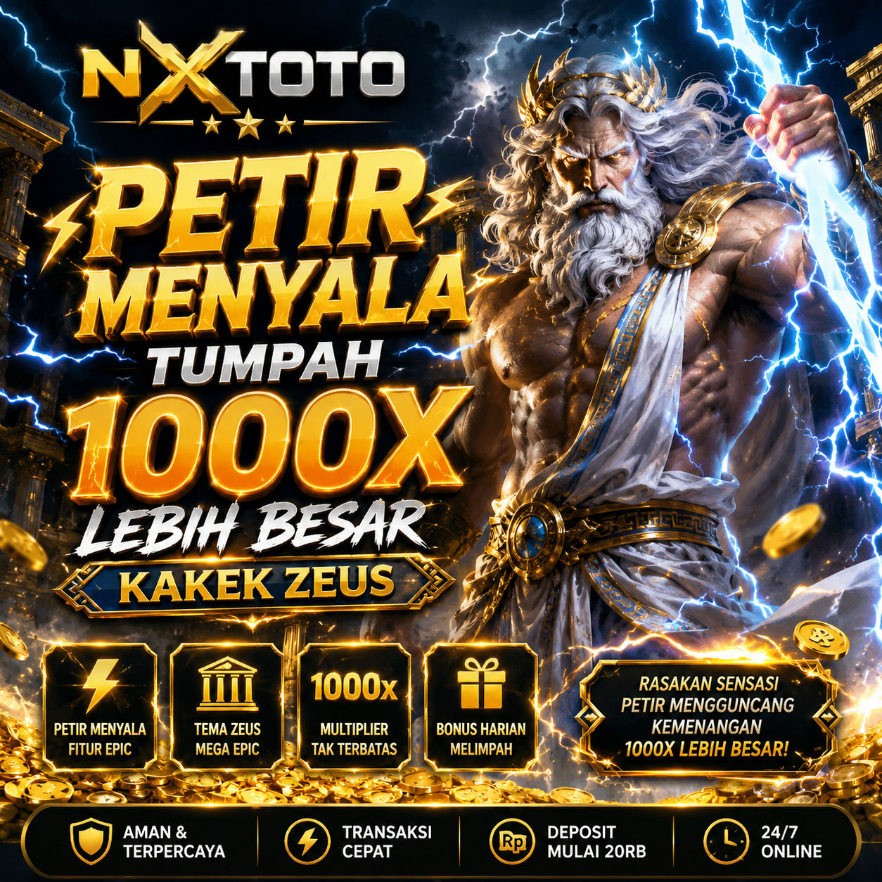NXTOTO ♨️ Petir Nxtoto Nyala Tumpah 1000X Lebih Besar Hari ini