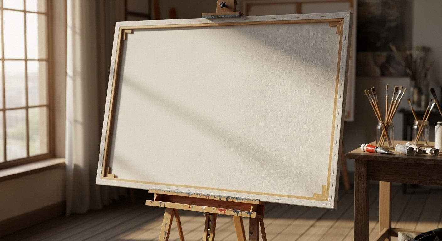 blank large canvas for painting