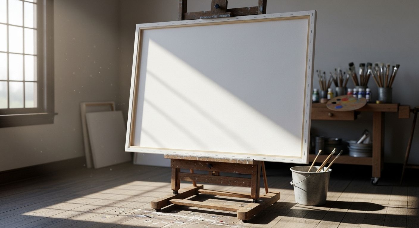 Large Blank Canvas Painting: Fresh Start