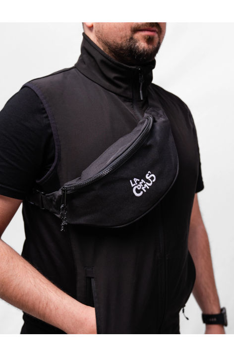 Sac banane noir brodé pour association étudiante