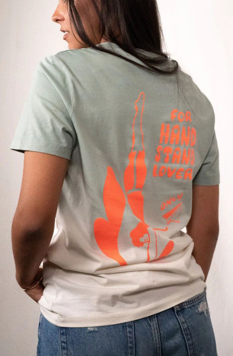 T-shirt vert dégradé imprimé dans le dos