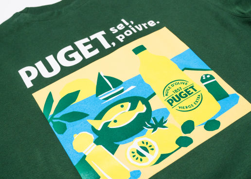 Sérigraphie sur sweatshirt col rond pour Puget