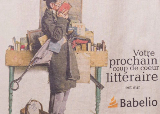 Vue macro - Impression numérique sur tote bag beige