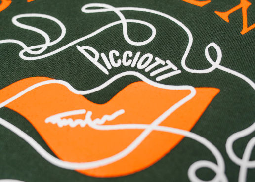 Sérigraphie 2 couleurs sur un sweat vert