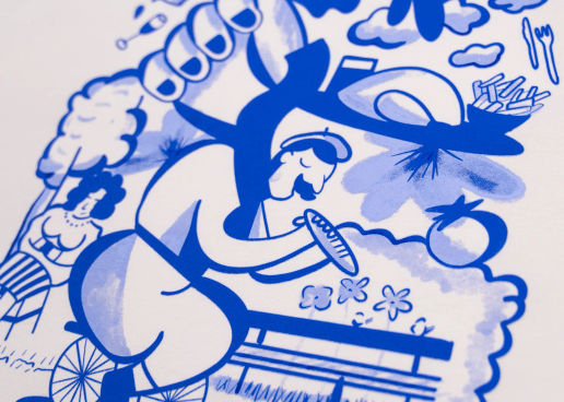 Sérigraphie sur t-shirt blanc crème