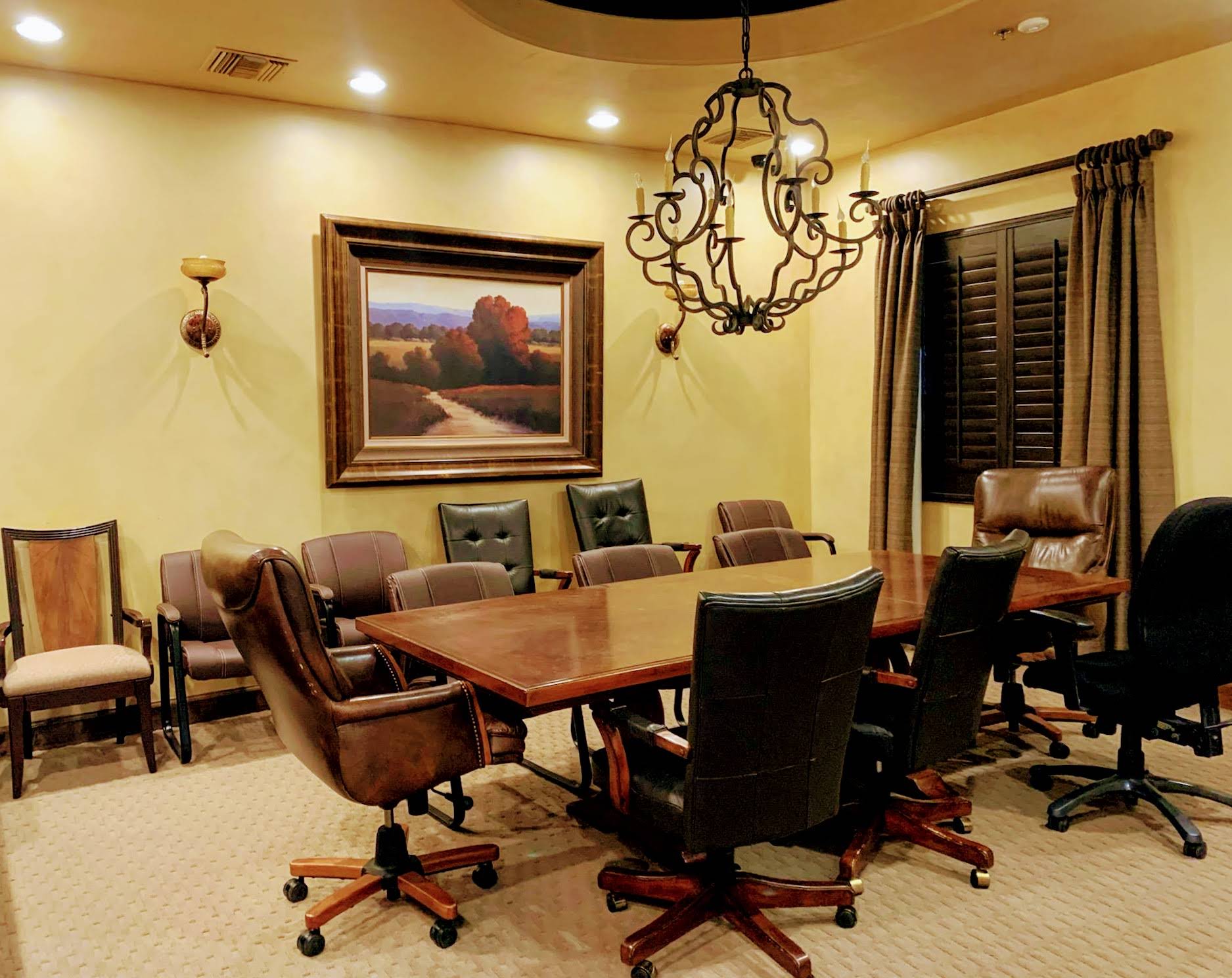 Spacious group therapy room for DBT workshops and family sessions