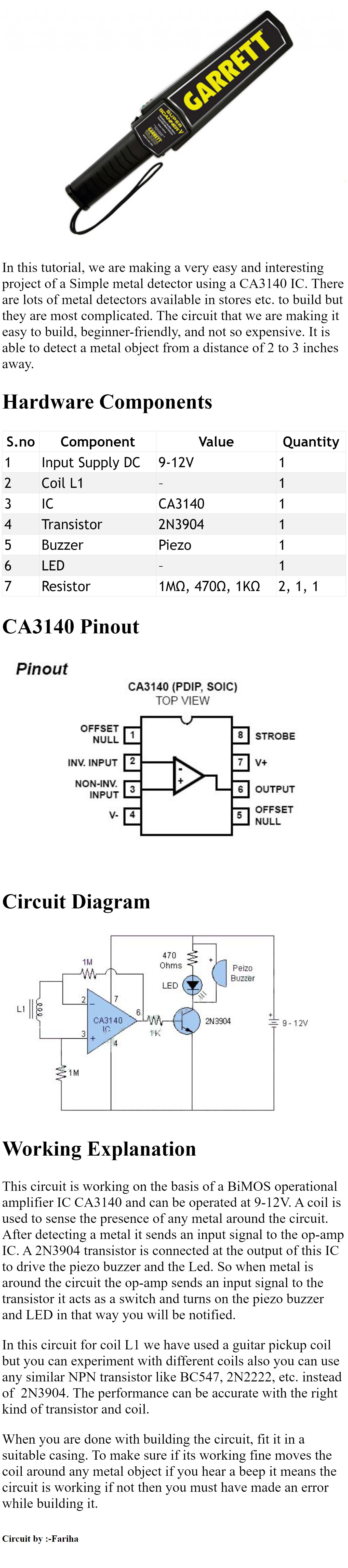 Metal Detector Circuit