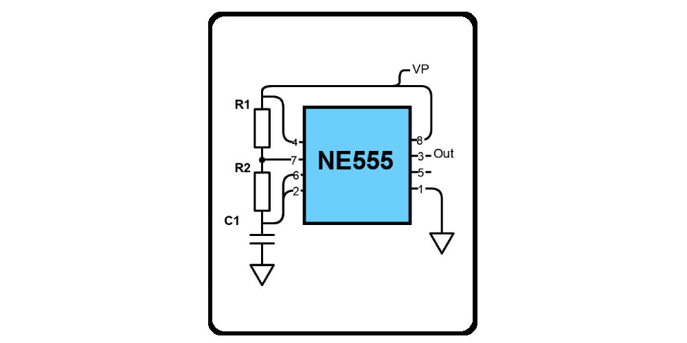 NE555 Astable Multivibrator Frequency and Duty Cycle Calculator