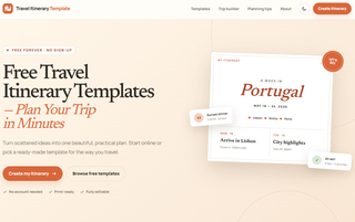 Travel Itinerary Template screenshot