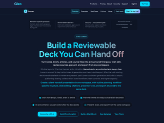 Gixo Lumen : AI Presentation Maker That Builds Editable, Reviewable Decks screenshot
