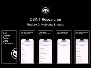 OSINT Researcher : Explore GitHub orgs & repos screenshot