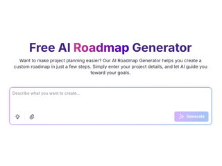 AI Roadmap Generator : AI Roadmap Generator creates a visual, step-by-step roadmap instantly. screenshot