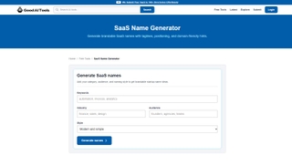 SaaS Name Generator screenshot