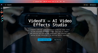VideoFX Studio - Free Online AI Video Effects Platform screenshot