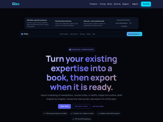 Gixo Folio : AI Book Studio That Turns Your Existing Expertise Into A Finished Book screenshot