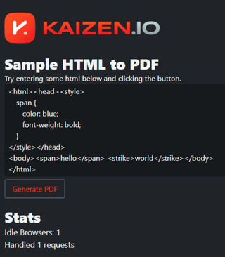 Kaizenio screenshot
