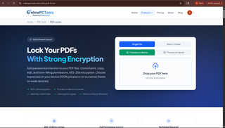 PDF Locker Tool – Add Password Protection to PDF Files Online | OnlinePCTools screenshot