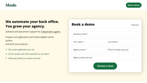 Menlo for Agents screenshot