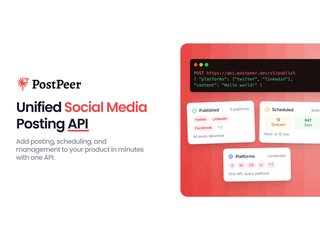 PostPeer : Social media posting API for cross-platform posting and scheduling screenshot