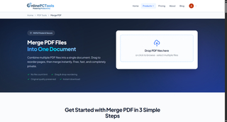 PDF Merge Tool – Combine Multiple PDFs Online for Free | OnlinePCTools screenshot