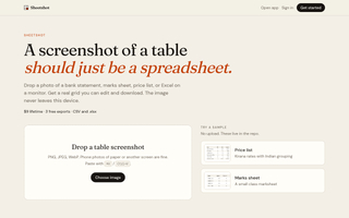 Sheetshot screenshot
