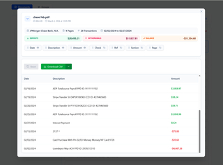 ProcessBankStatement screenshot
