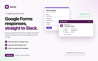 Slacify – Get Google Forms Responses in Slack screenshot