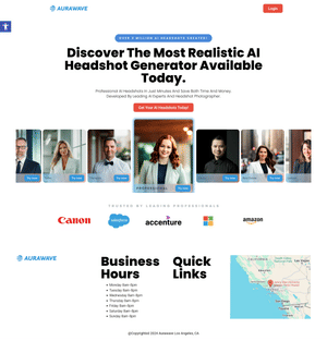 AuraWave - Professional AI headshots in just minutes and save both time and money. screenshot