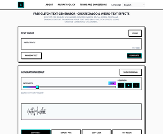 GlitchText.cool screenshot