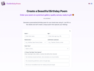 The Birthday Poem: AI Birthday Poem Generator screenshot